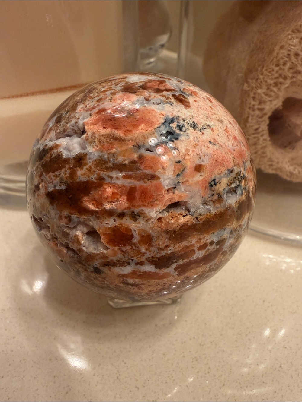 2.48 Inch Sunstone with Apatite Sphere